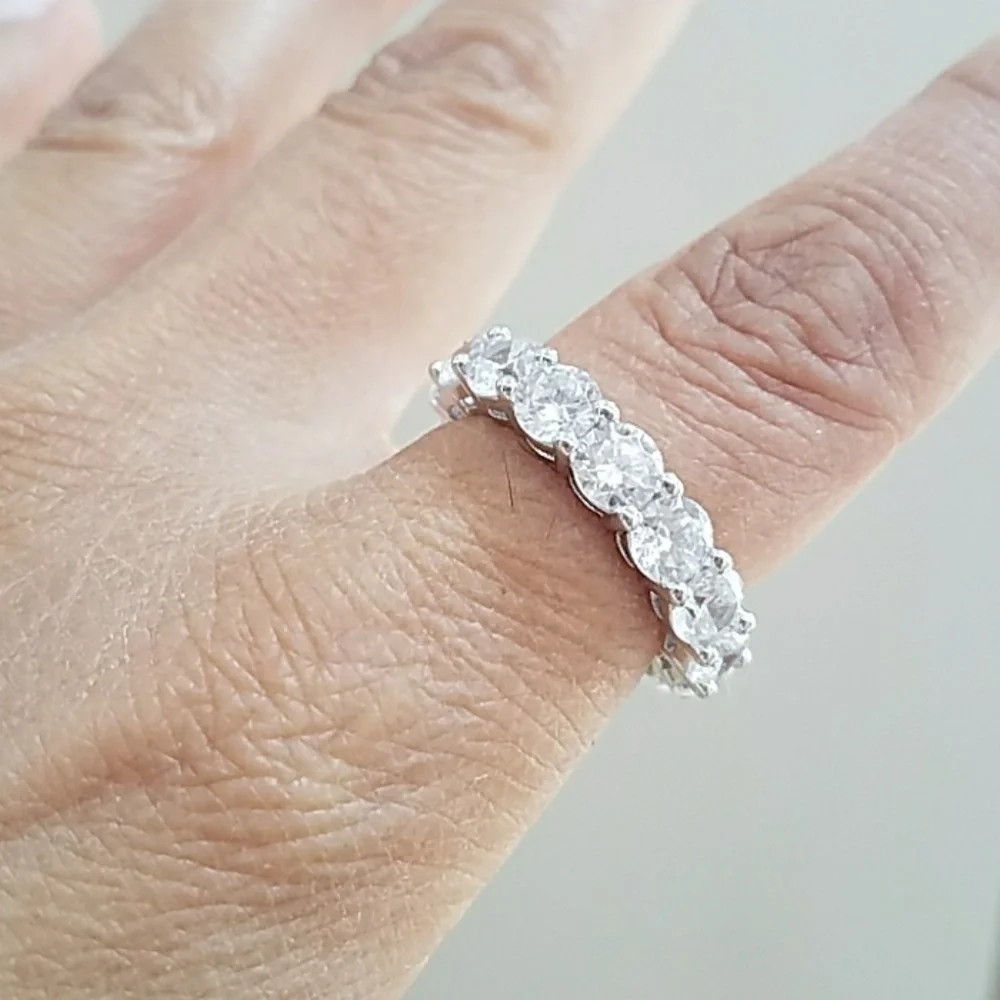 Sterling silver Eternity Wedding Band sz 8 9 10